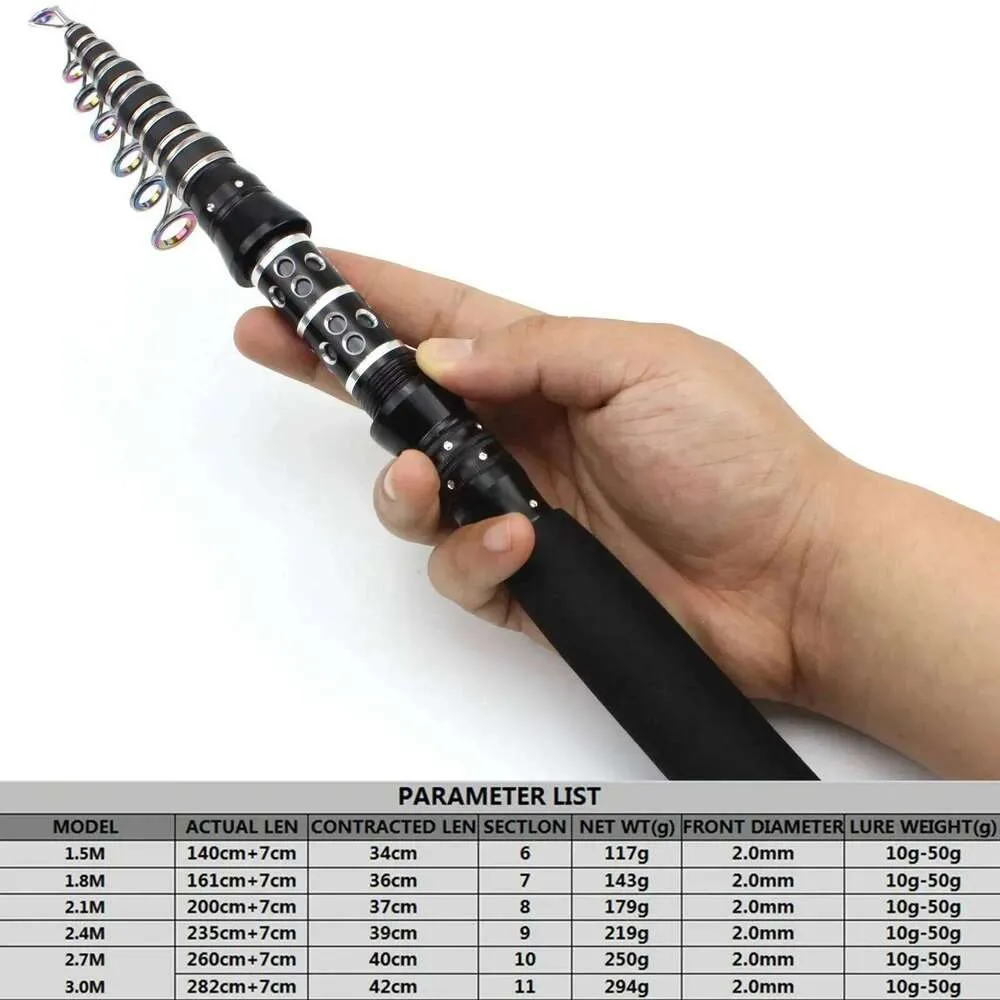 carbon mini fiber portable portable telescopic fishing rod pole FIONEL Rods Travel Fishing Short Fishing Rod 1.8m Easy Carry Fishing Tackle Telescopic Fishing (Color : Casting, Size : 1.8m) : Sports used or misused items. Portable Telescopic Fishing Rod, 1M