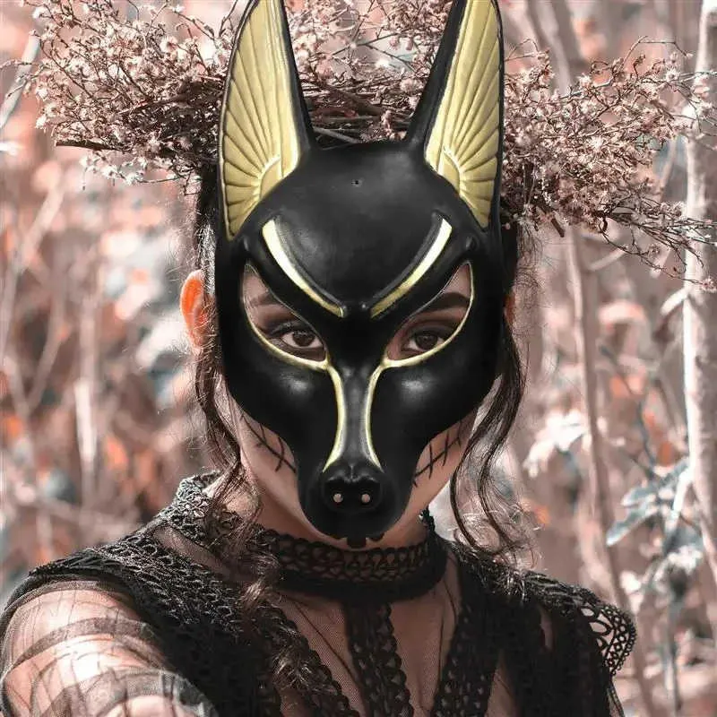 Retro Halloween Anubis Mask Cosplay Props - Plastic Festival Arty Decor ...