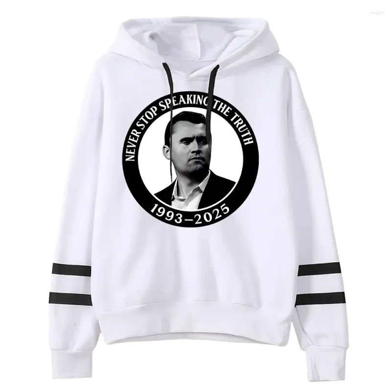 Men's Hoodies Charlie Kirk Tribute 1993-2025 Hooded Never Stop Speaking The Truth Merch Drawstring Pocketless Sweatshirt Men/women Pullover