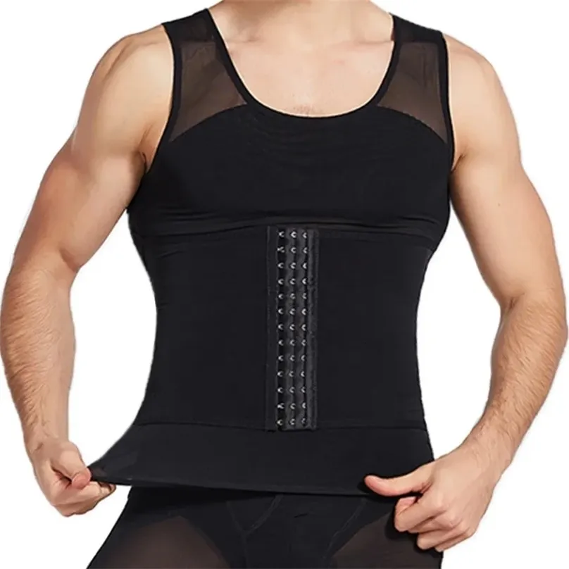 Fat Compressor Men Men's Body Shaper Compression Vest Abdomen Shapewear Tummy Slimming ...