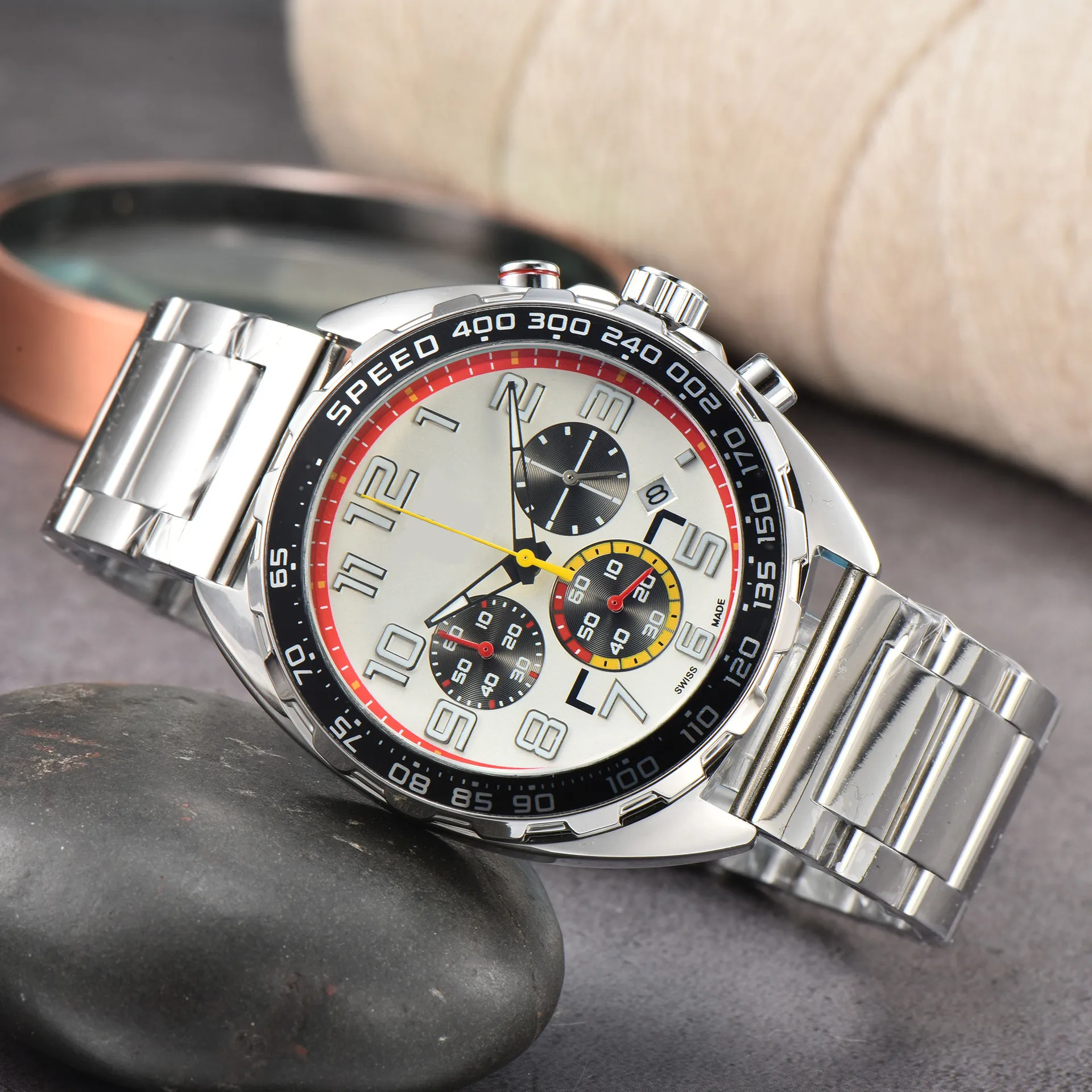 Affute Orologi da uomo eleganti in acciaio inox impermeabili, analogici