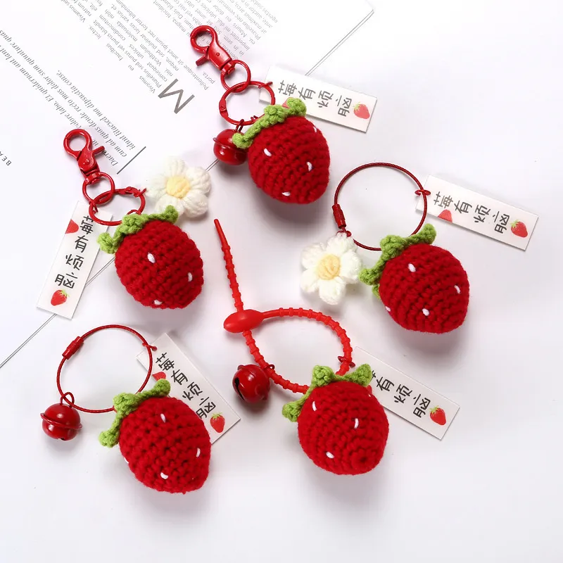 New Crochet Strawberry Keychains Handmade Berry... From Choushoukeji ...