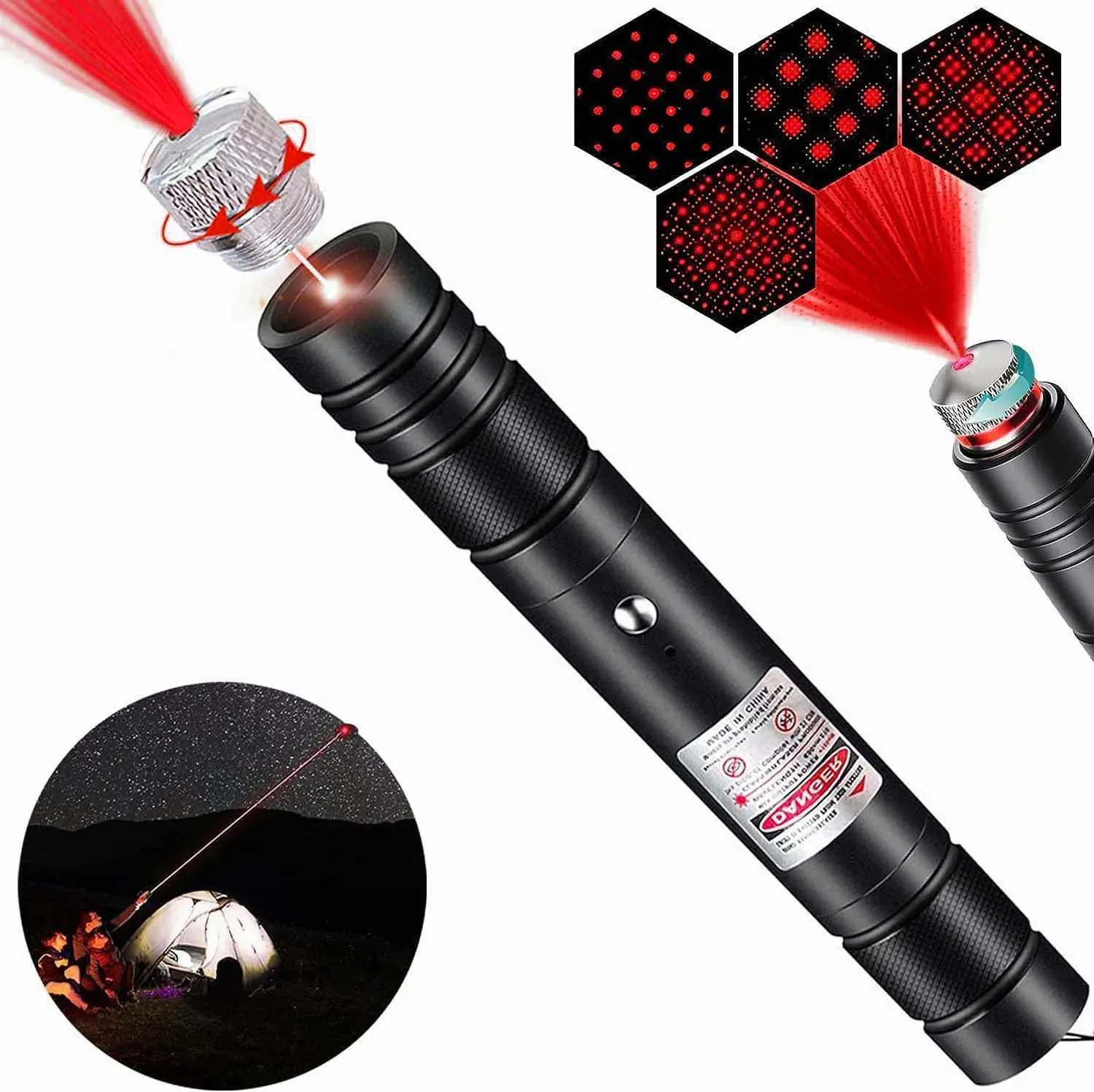 Pointer Light Course USB Mini 2-in-1 Portable Green Laser Pointer LED Training Torch Pet Toy ...