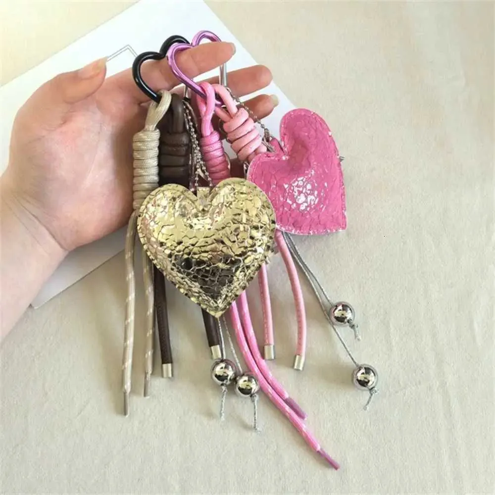 Leather Braided Rope Car Keyrings, Woven Heart Keychain, Handmade Heart ...