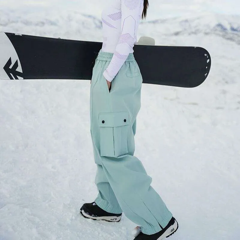 女性用スキージャケットとパンツセット、防風防水のスノーボードスノー