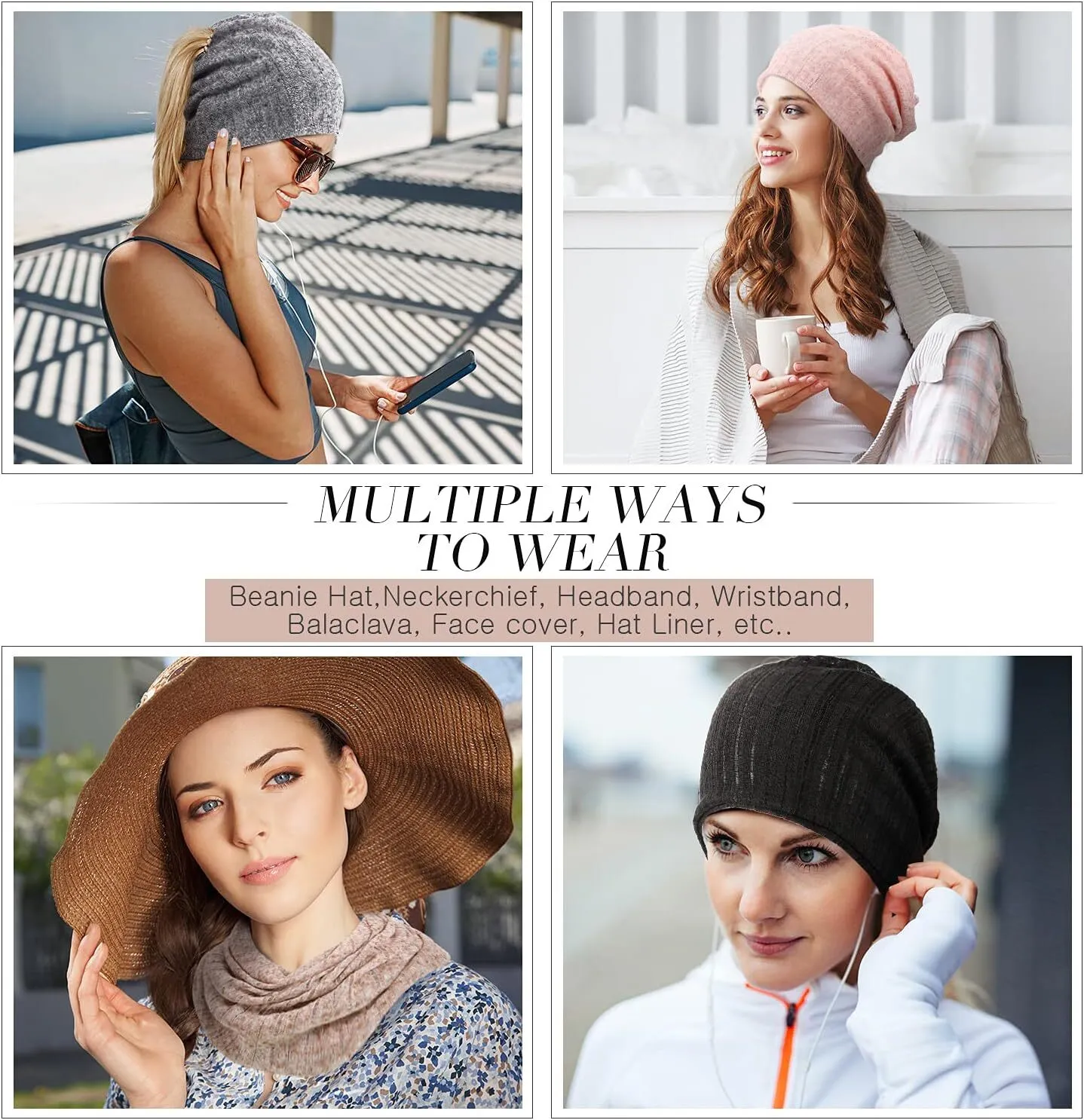 5 Pieces Women\'s Slouchy Beanie Hat Stretch Turban Hats Skull Sleep Scarf 5 Pieces Womens Slouchy Beanie Hat Stretch Turban Honduras  main image 4