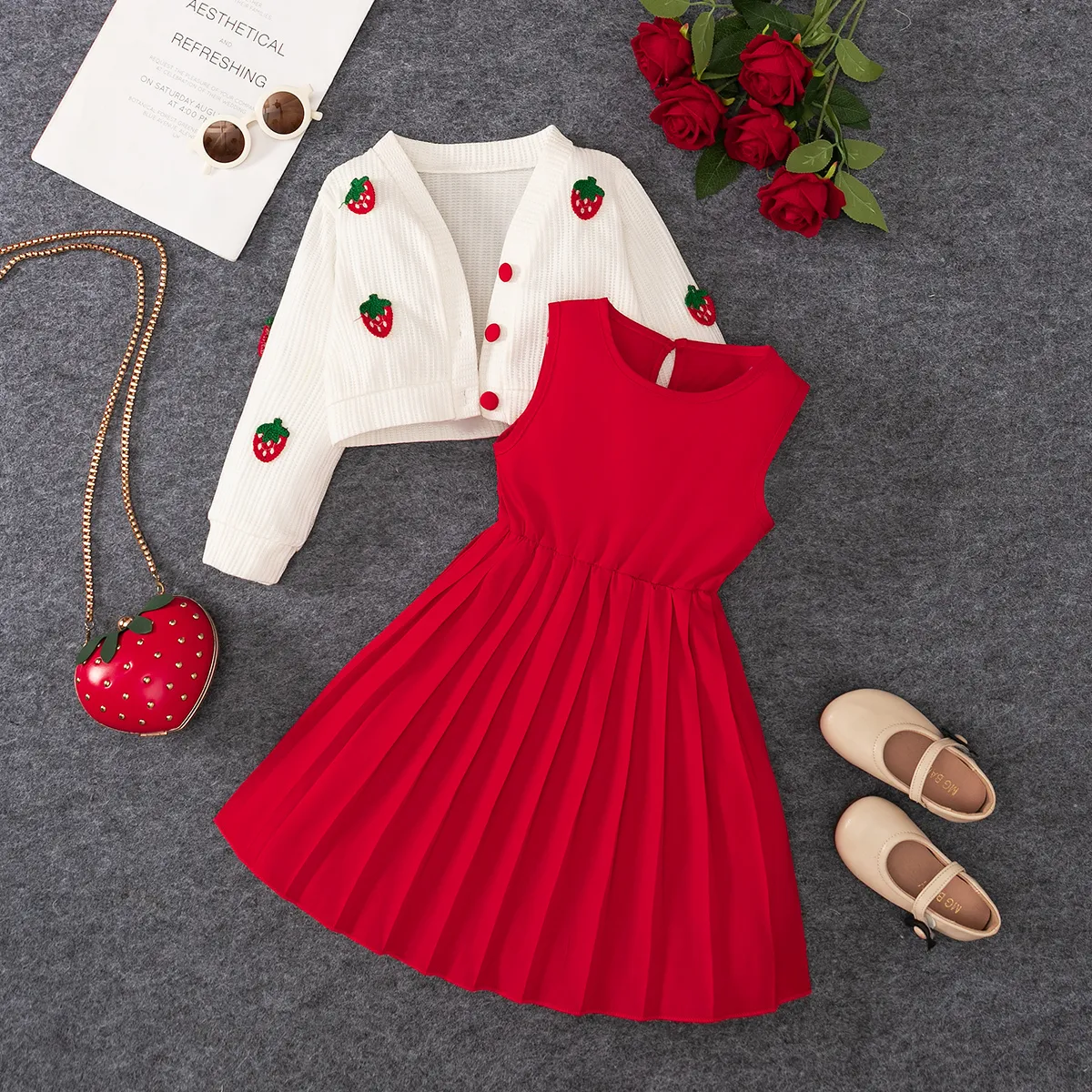red dress with white cardigan Bo's Bodacious Blog: Fashion Friday: The Little Red Dress