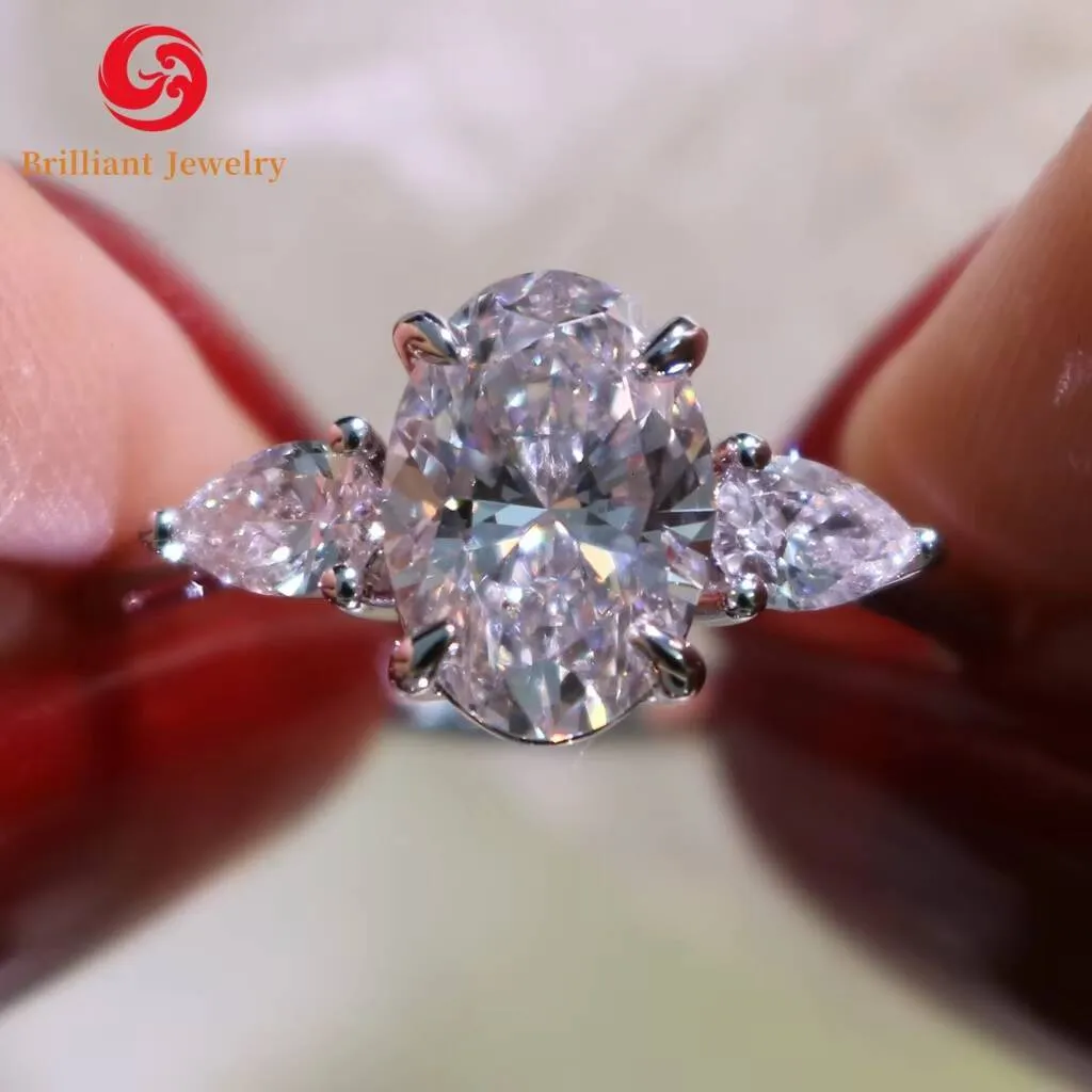 Luxury Oval DEF VVS Lab Diamond Marquise Cut Engagement Ring 18K, 14K ...