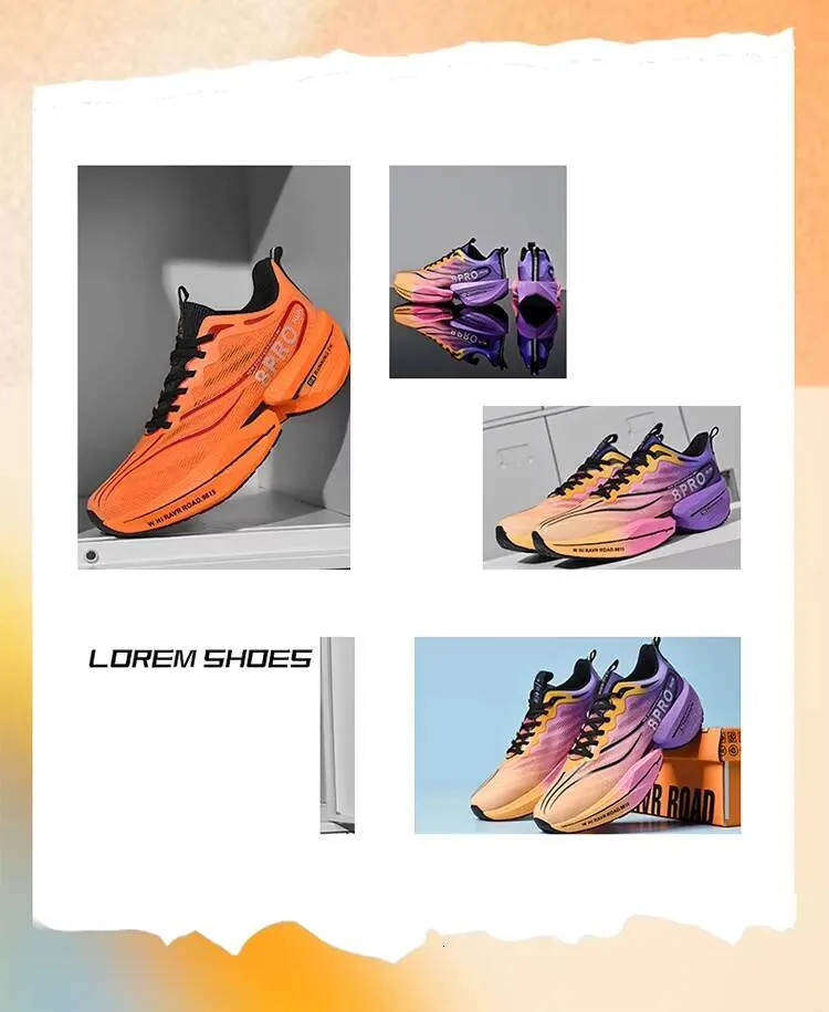 Men's Sneakers Carbon Plate Marathon Racing Cushioning Anti-slip Running Thick-soled Wear-resistant Couple Tennis Shoes_voghion.com