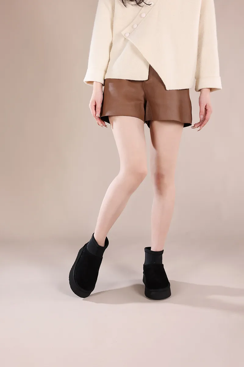 Damen Schneestiefel Aus Leder Mit Lammfellfutter Für Den Winter_voghion.com