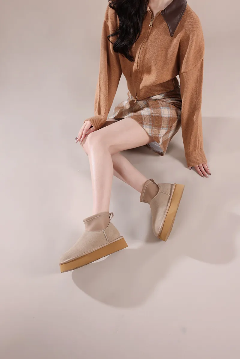 Damen Schneestiefel Aus Leder Mit Lammfellfutter Für Den Winter_voghion.com