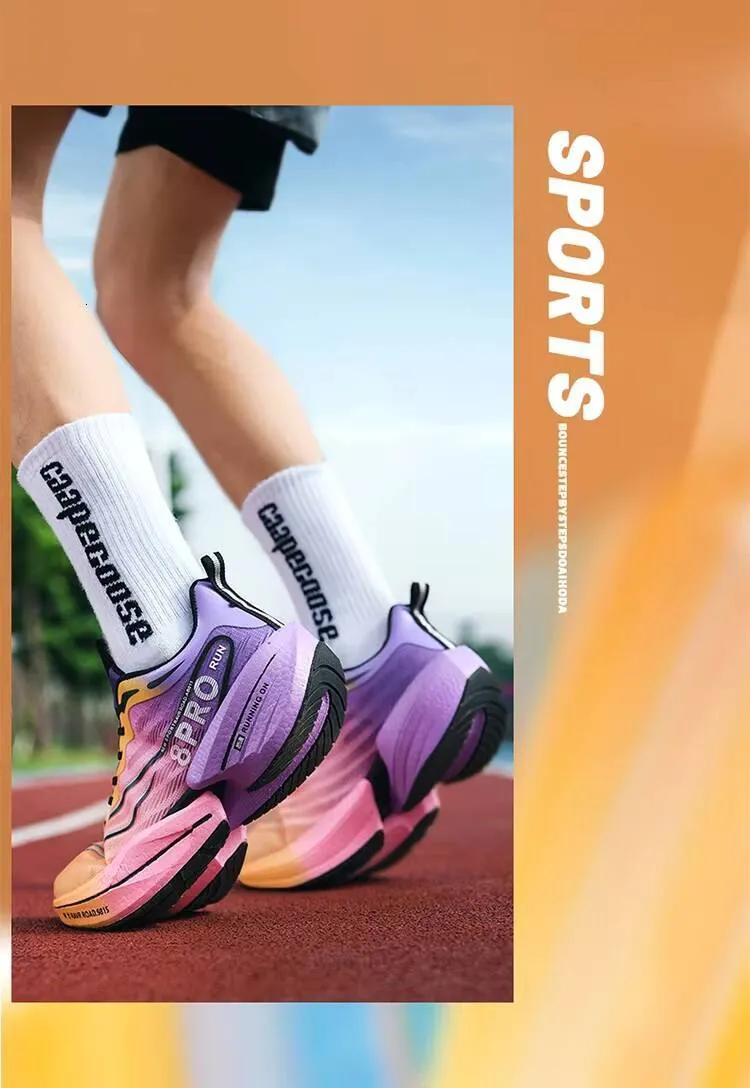 Men's Sneakers Carbon Plate Marathon Racing Cushioning Anti-slip Running Thick-soled Wear-resistant Couple Tennis Shoes_voghion.com