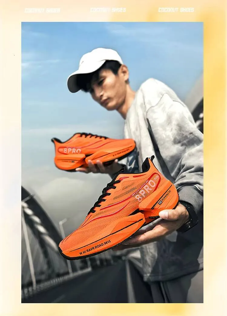 Men's Sneakers Carbon Plate Marathon Racing Cushioning Anti-slip Running Thick-soled Wear-resistant Couple Tennis Shoes_voghion.com