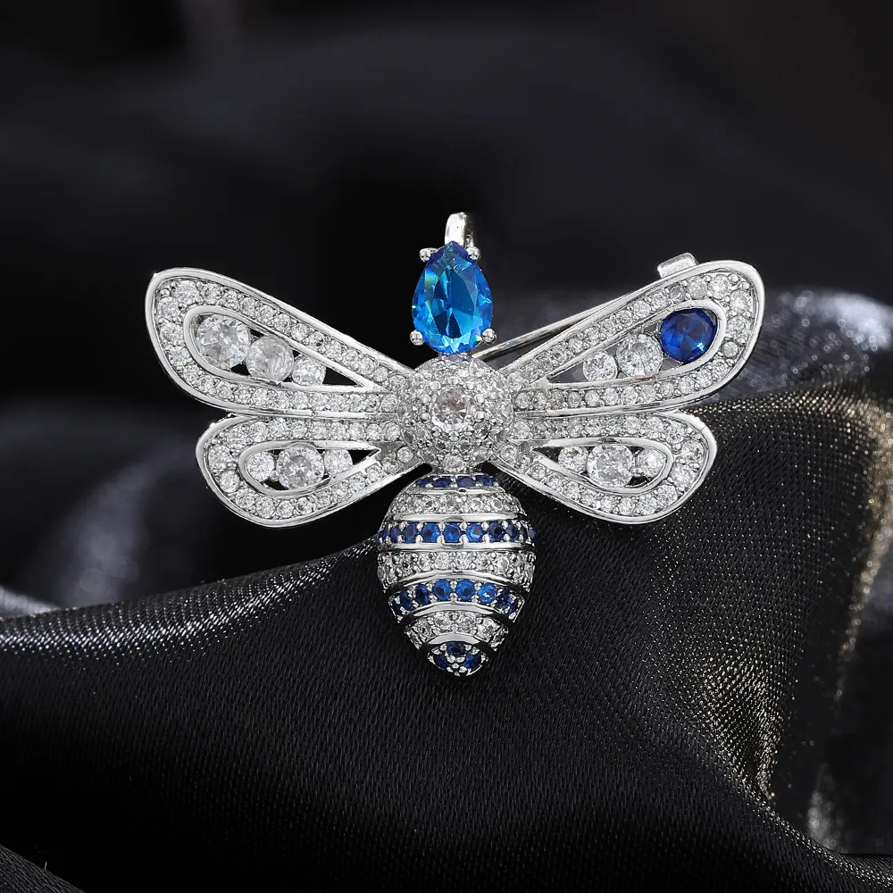 Exquisite Bee Full Diamond Animal Pin Brooch Elegant Light Luxury ...