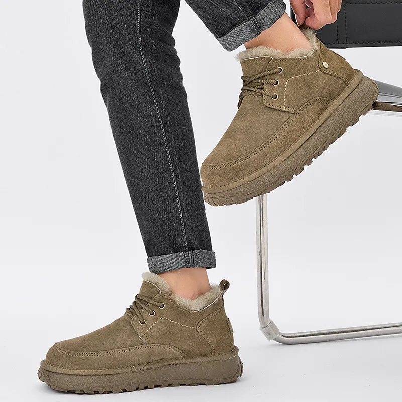 CE Designer Free Shipping Oxhide Affordable Winter Anti Slip Snow Boots With Thick Plush Cotton Shoes_voghion.com