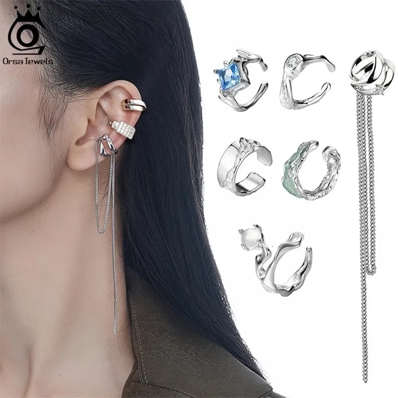 Boucles D'oreilles Pince En Argent 925 - 1 Pièce, Style Goujon, Fermoir Papillon