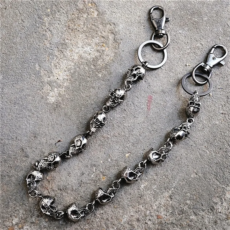 Embroidered Keychains Punk 241224bj Gothic Punk Skull Wallet Keychains 23 Inch... From Jiao07, $11 ...