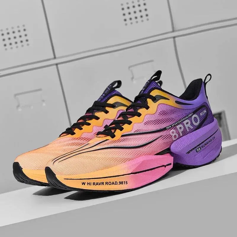 Men's Sneakers Carbon Plate Marathon Racing Cushioning Anti-slip Running Thick-soled Wear-resistant Couple Tennis Shoes_voghion.com