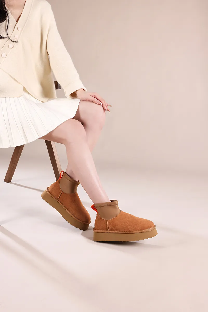 Damen Schneestiefel Aus Leder Mit Lammfellfutter Für Den Winter_voghion.com