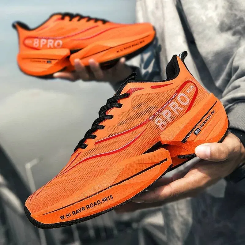 Men's Sneakers Carbon Plate Marathon Racing Cushioning Anti-slip Running Thick-soled Wear-resistant Couple Tennis Shoes_voghion.com