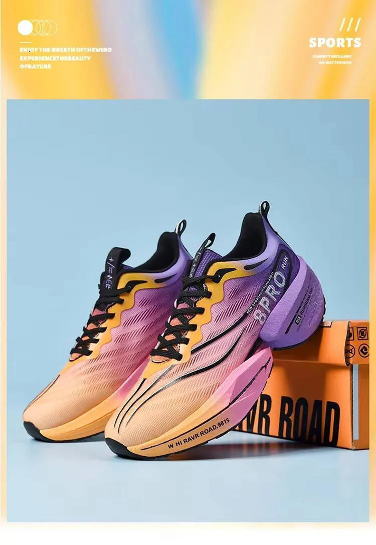 Men's Sneakers Carbon Plate Marathon Racing Cushioning Anti-slip Running Thick-soled Wear-resistant Couple Tennis Shoes_voghion.com