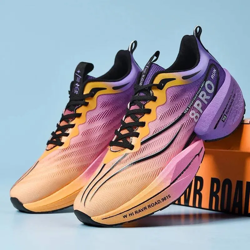 Men's Sneakers Carbon Plate Marathon Racing Cushioning Anti-slip Running Thick-soled Wear-resistant Couple Tennis Shoes_voghion.com