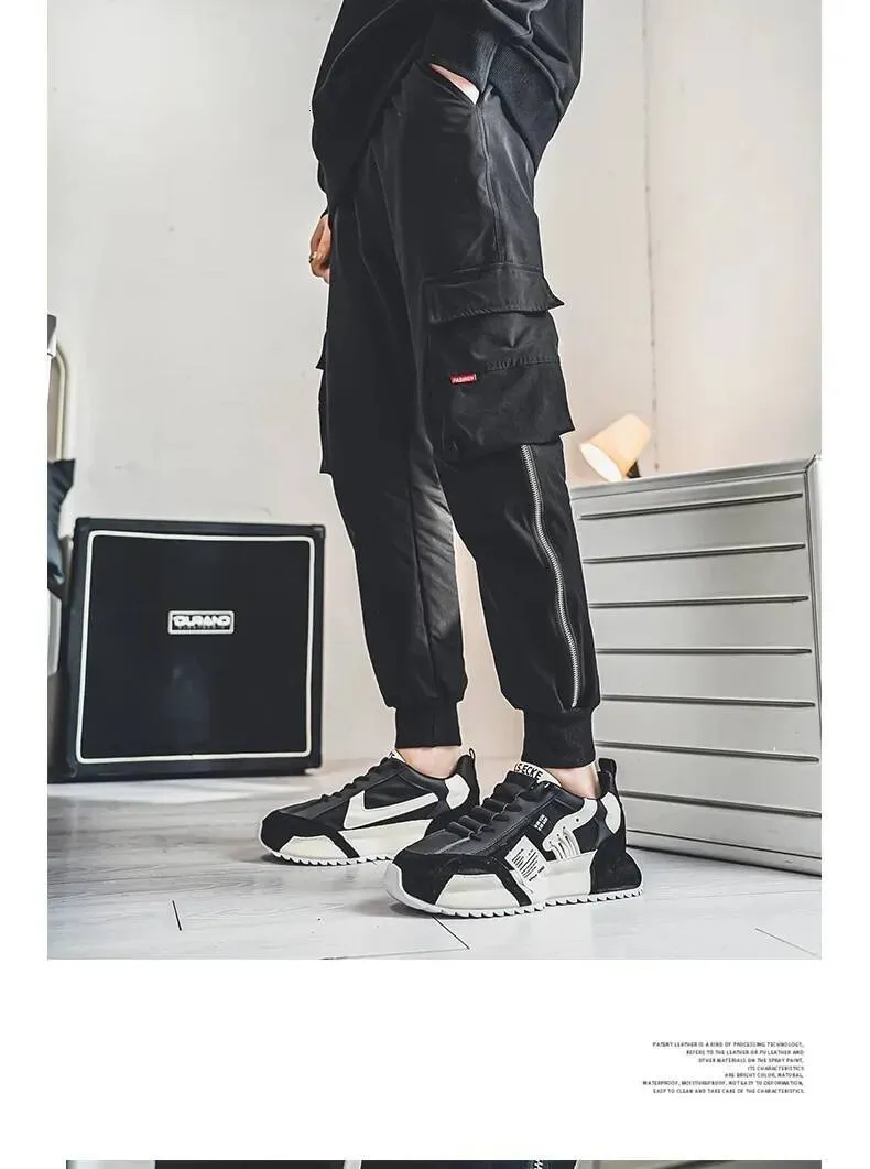 Four Seasons Moccasins Trend Designed Personality Lace-up Leather Sneakers Comfortable Breathable Shoes For Men Casual_desvips.com