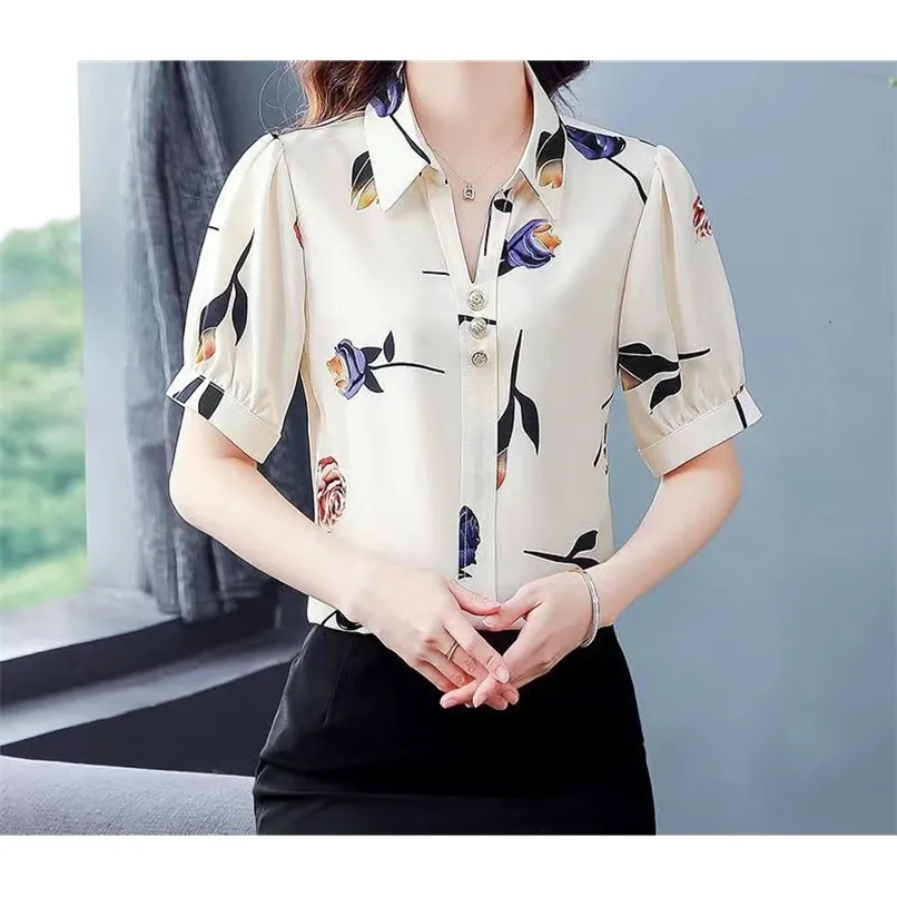 Save Big on Bulk Chiffon Button Blouse Women's Floral Chiffon Blouse Long Sleeve, Turn Down Collar, Casual Button Up Top Best Deals on DHgate