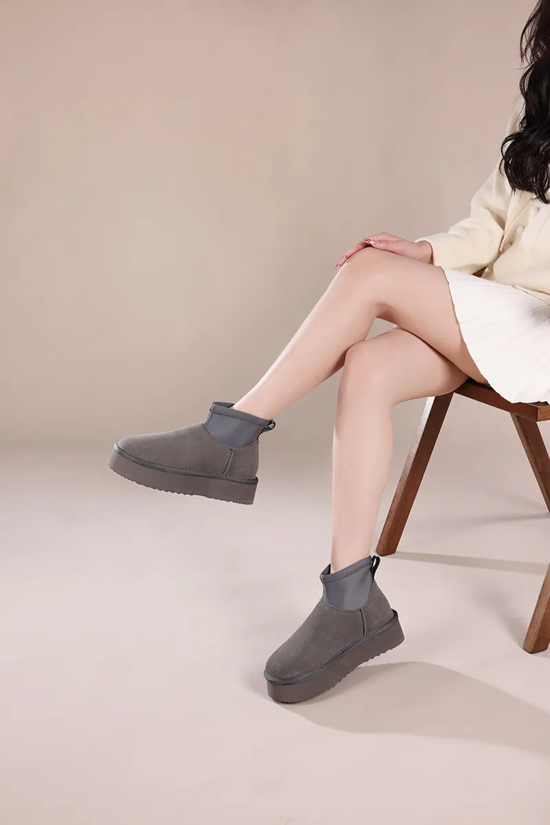 Damen Schneestiefel Aus Leder Mit Lammfellfutter Für Den Winter_voghion.com