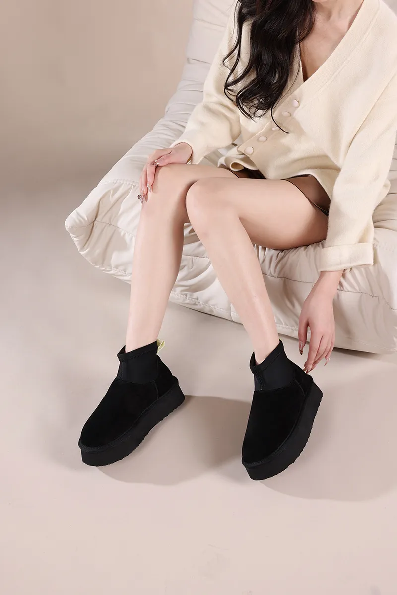 Damen Schneestiefel Aus Leder Mit Lammfellfutter Für Den Winter_voghion.com
