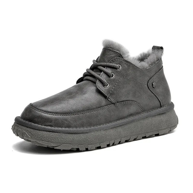 Winter Snow Boots For Women Non-slip Oxhide Leather Plush Lined_voghion.com