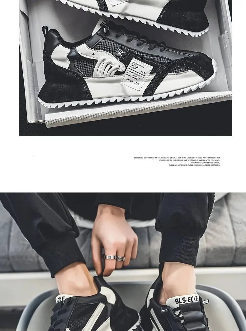 Four Seasons Moccasins Trend Designed Personality Lace-up Leather Sneakers Comfortable Breathable Shoes For Men Casual_desvips.com