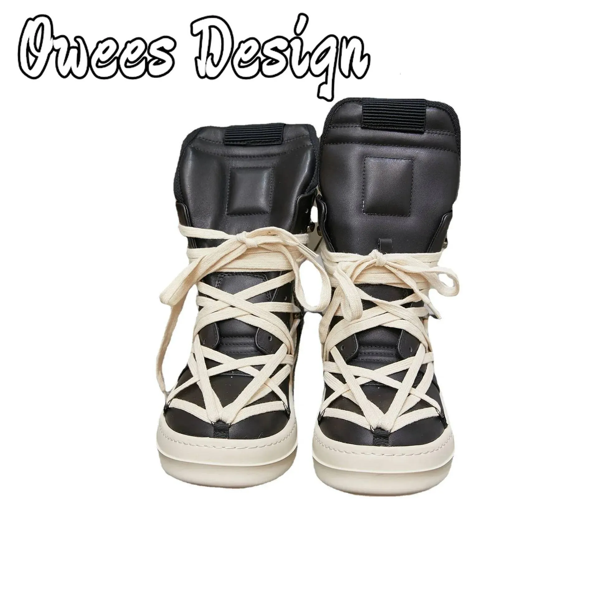 Owees Design High Top Platform Corss Tied Men's Casual Boot Shoes Women Sneakers Designer Flats Ankle Botas Size_desvips.com