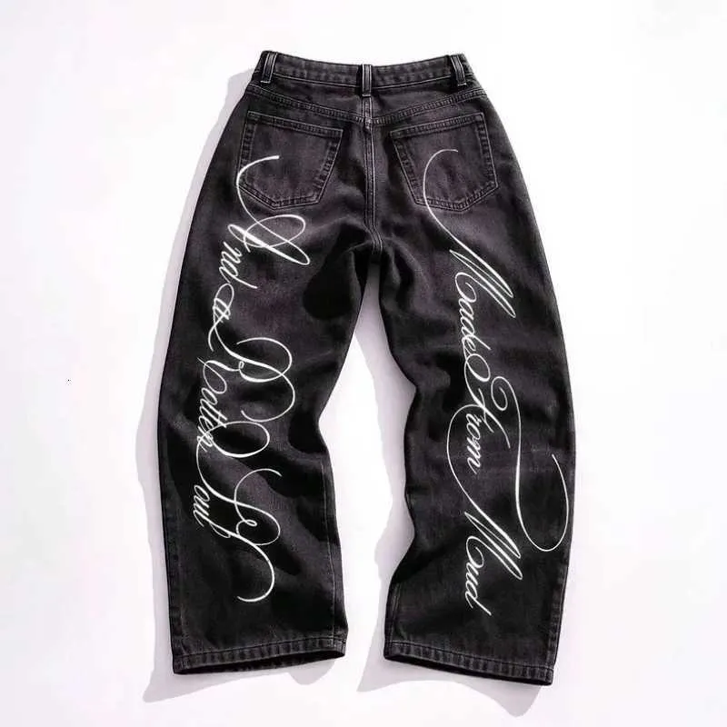 Gothic Y2K Denim Pants, Letter Print Baggy Jeans | DHgate