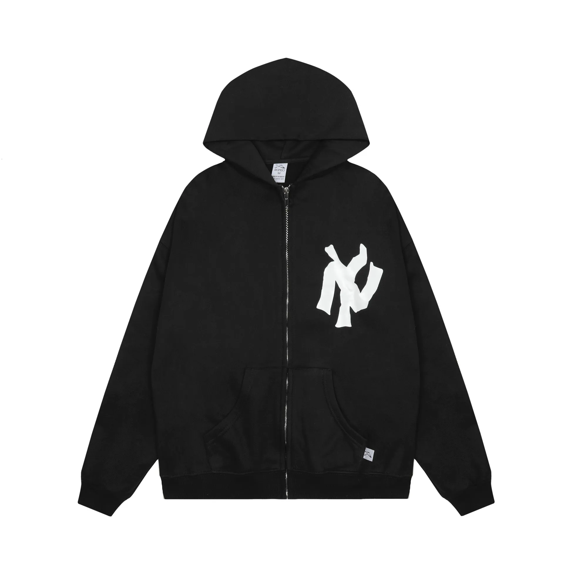 Akimbo Club Zip Up Hoodie With Front Logo Appliqué –... From 