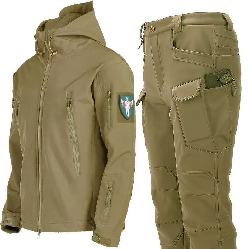 Ski Suit: Men's Military Shark Skin Soft Shell Tactical Windproof ...