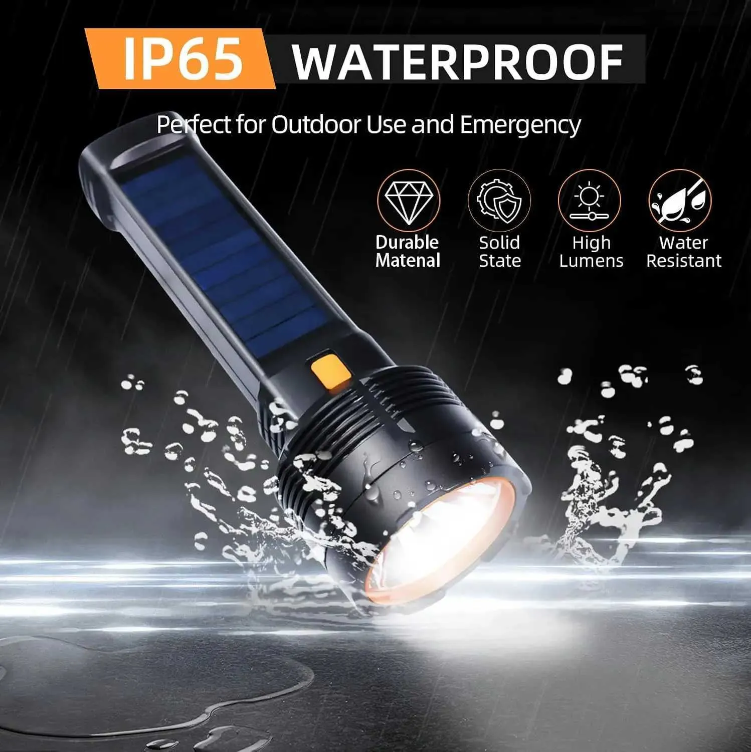 Led Multifunction Flashlight Multifunction Solar USB Rechargeable LED Flashlight Blue Hard Light ...