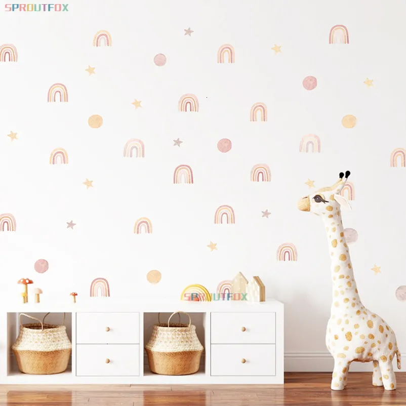 Wall Stickers Boho Rainbow Nursery Decor Cartoon... From Xue009, $10.57 ...