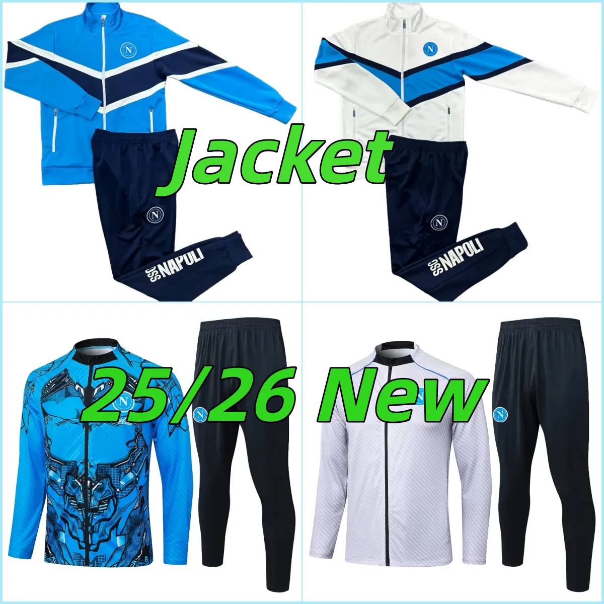 SSC NAPOLI Men's Long Training Mens Jogging Suits Kit Jacket Trackmens Jogging Suits, Uniform