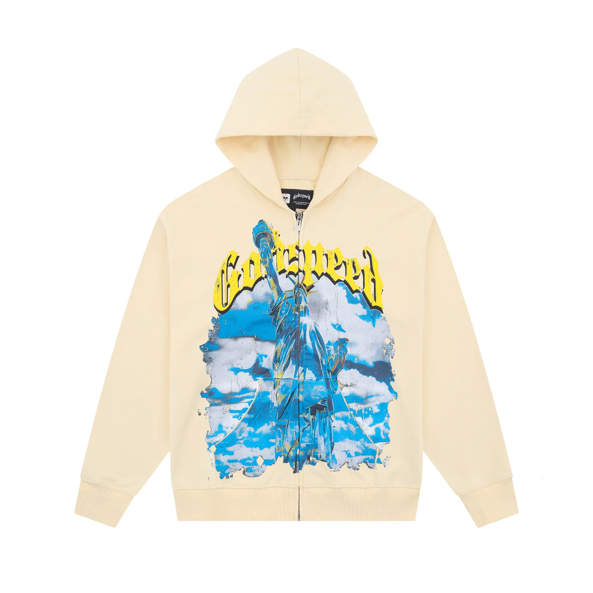 Designer God Speed Statue Of Liberty Print Hoodie For... From 