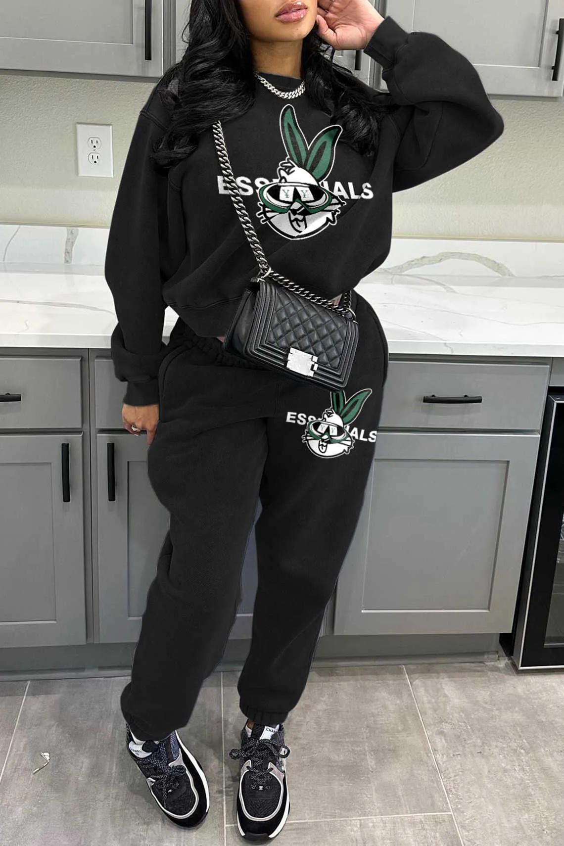 Printed Two Piece Set: Women's Sporty Tracksuit for Autumn/Winter Shop  Now! Luxury Tracksuit Option Available