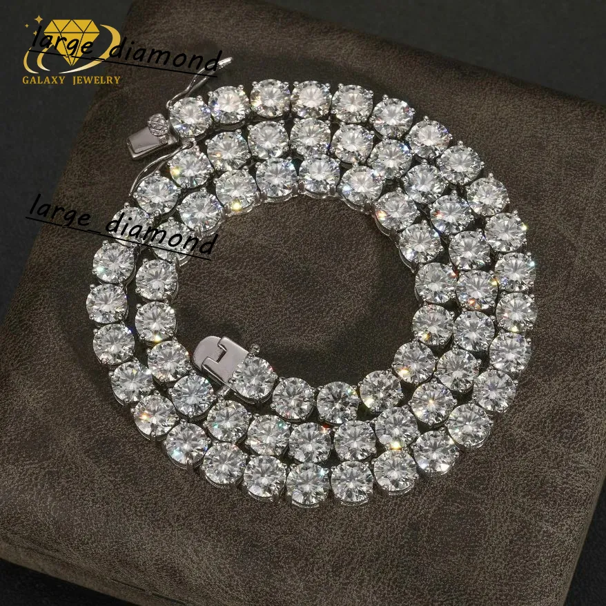 High Quality Mens Tennis Chains 5mm Moissanite Diamond Iced Out Solid ...