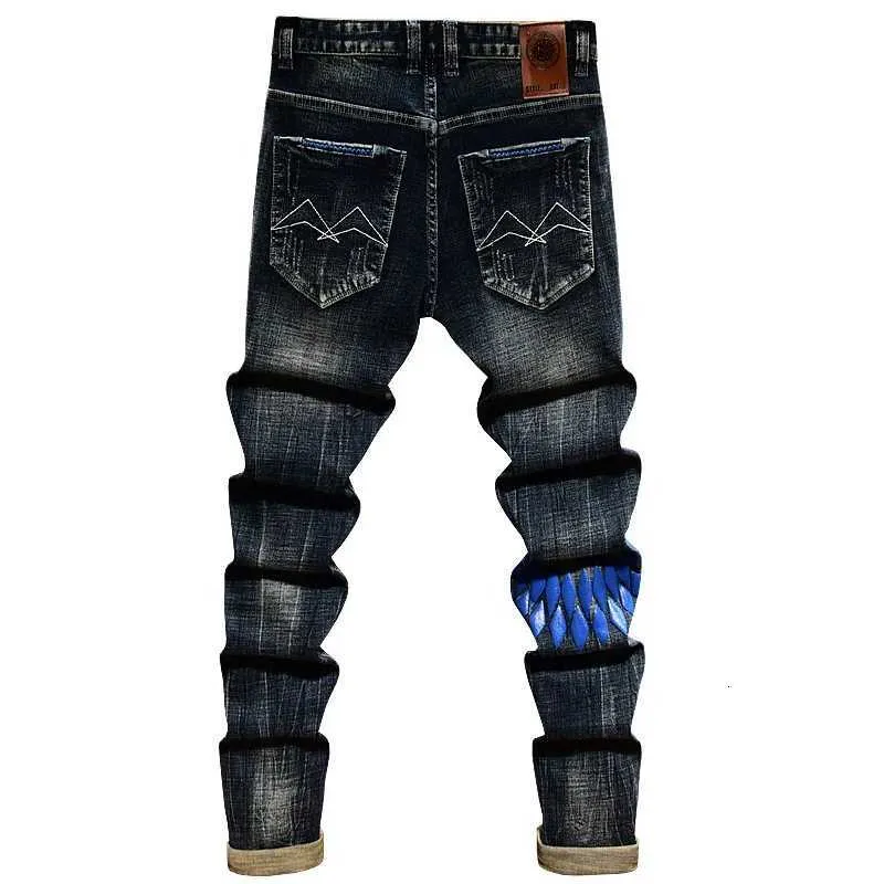 High End Retro Jeans For Men Slim Fit Small Leg Straight Tube Denim ...