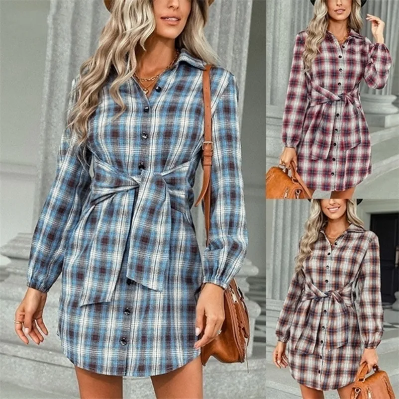 plaid lace up shirt dress Cool Red Plaid Dress - Shirt Dress - Lace-Up Dress - $46.00
