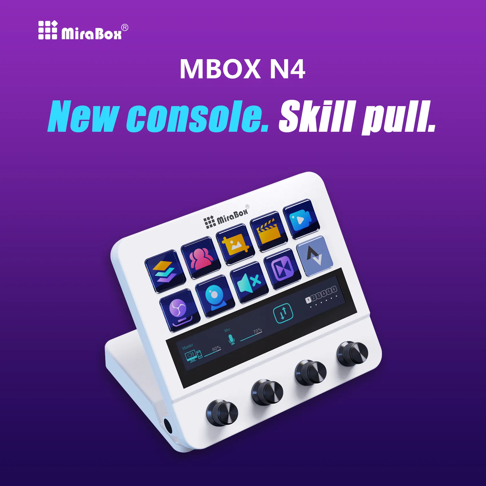 Mirabox MBox N4 Stream Deck With Knob LCD Button From