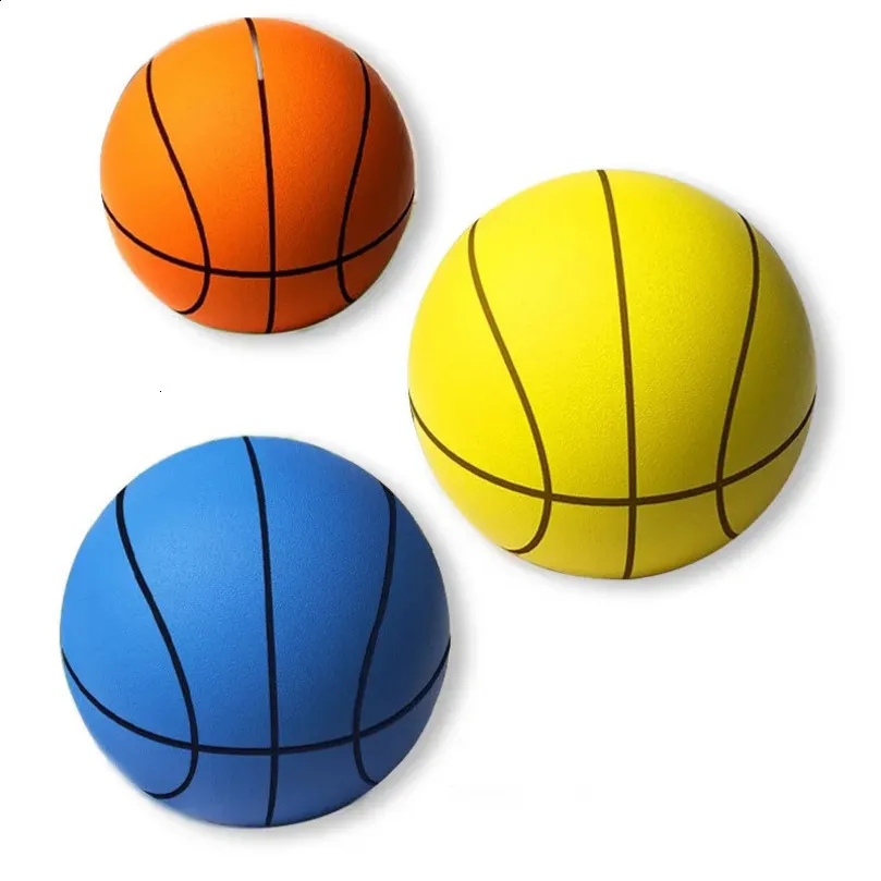 Jeu de Basketball Silencieux pour Enfants Vert Ensemble de Balles en Mousse de 8,3 Pouces Sport Intérieur avec Panier Version Ligne Verte Sac en Maille