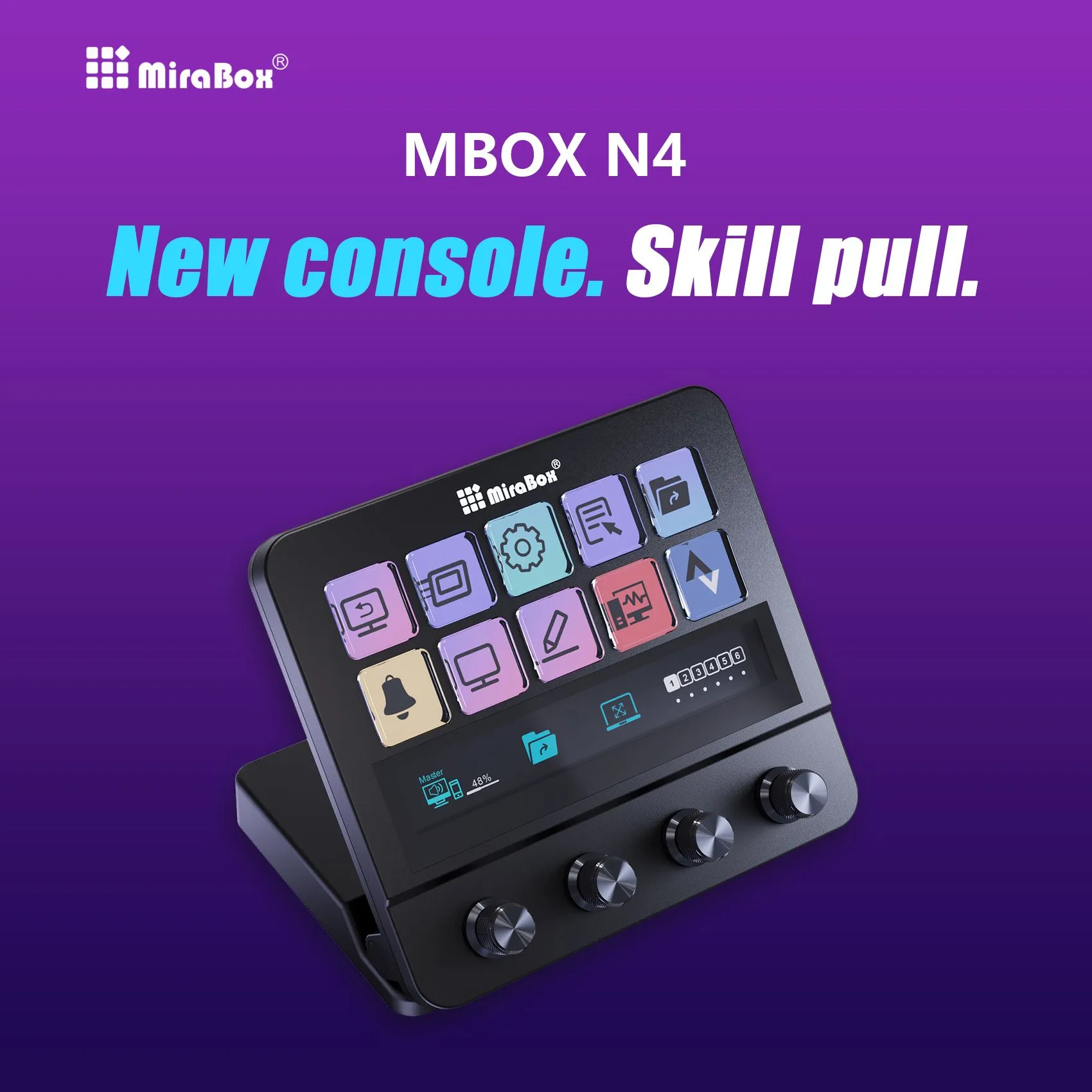 Mirabox MBox N4 Stream Deck With Knob LCD Button From