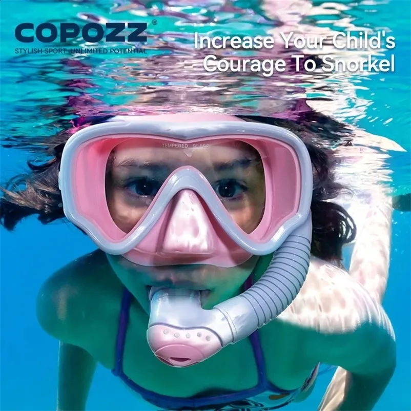 COPOZZ Kids Full Face Snorkel Mask HD Anti Fog Diving Mask Set For ...
