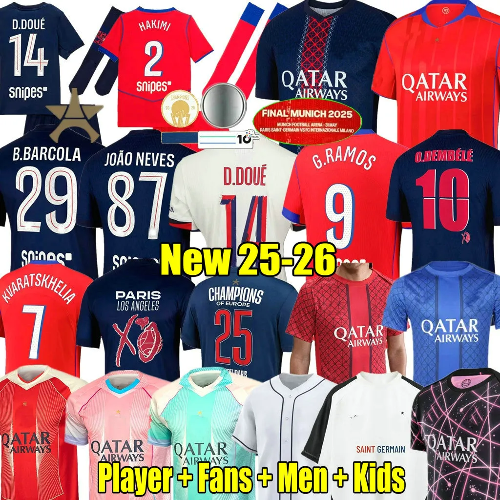 FINAL 25 26 Maillot KVARATSKHELIA Soccer Jersey Kids Kit Player
