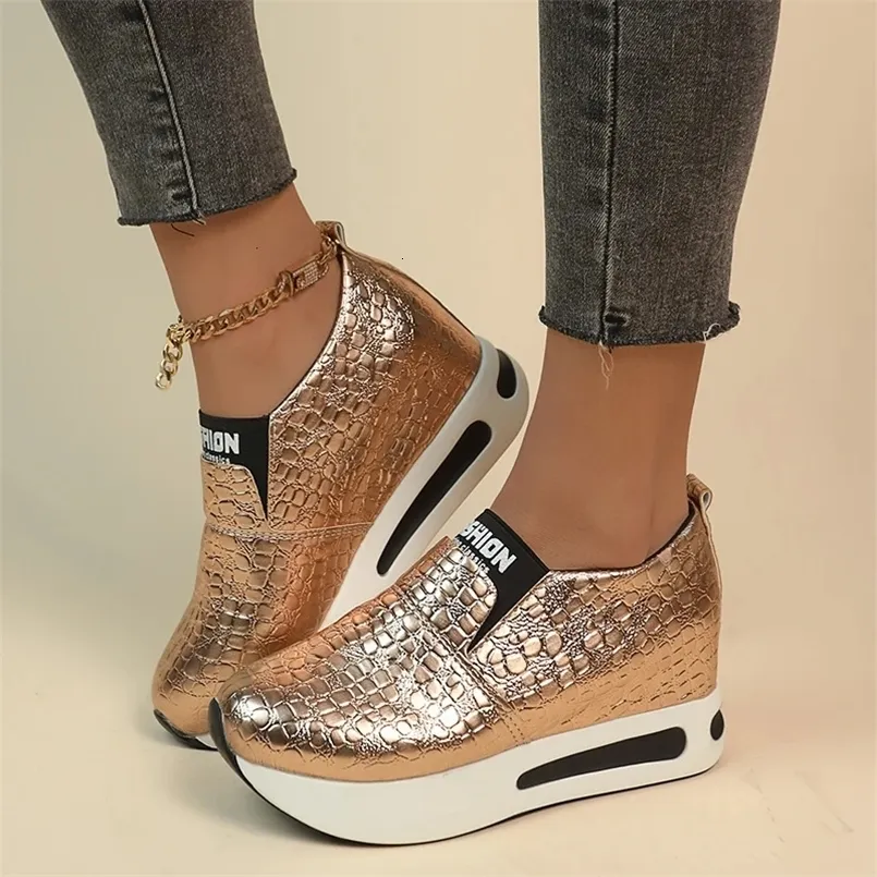 Hidden Heel Sneakers For Women Spring Chunky Platform Vulcanized Female Lightweight Slip On Height Increasing Sports_voghion.com